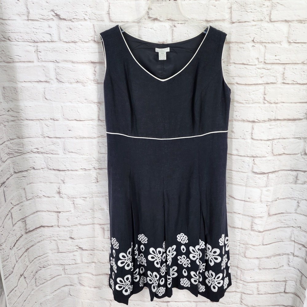 Tweeds Linen Blend Dress Size 20W Floral Preppy Vacation Cruise Summer Floral